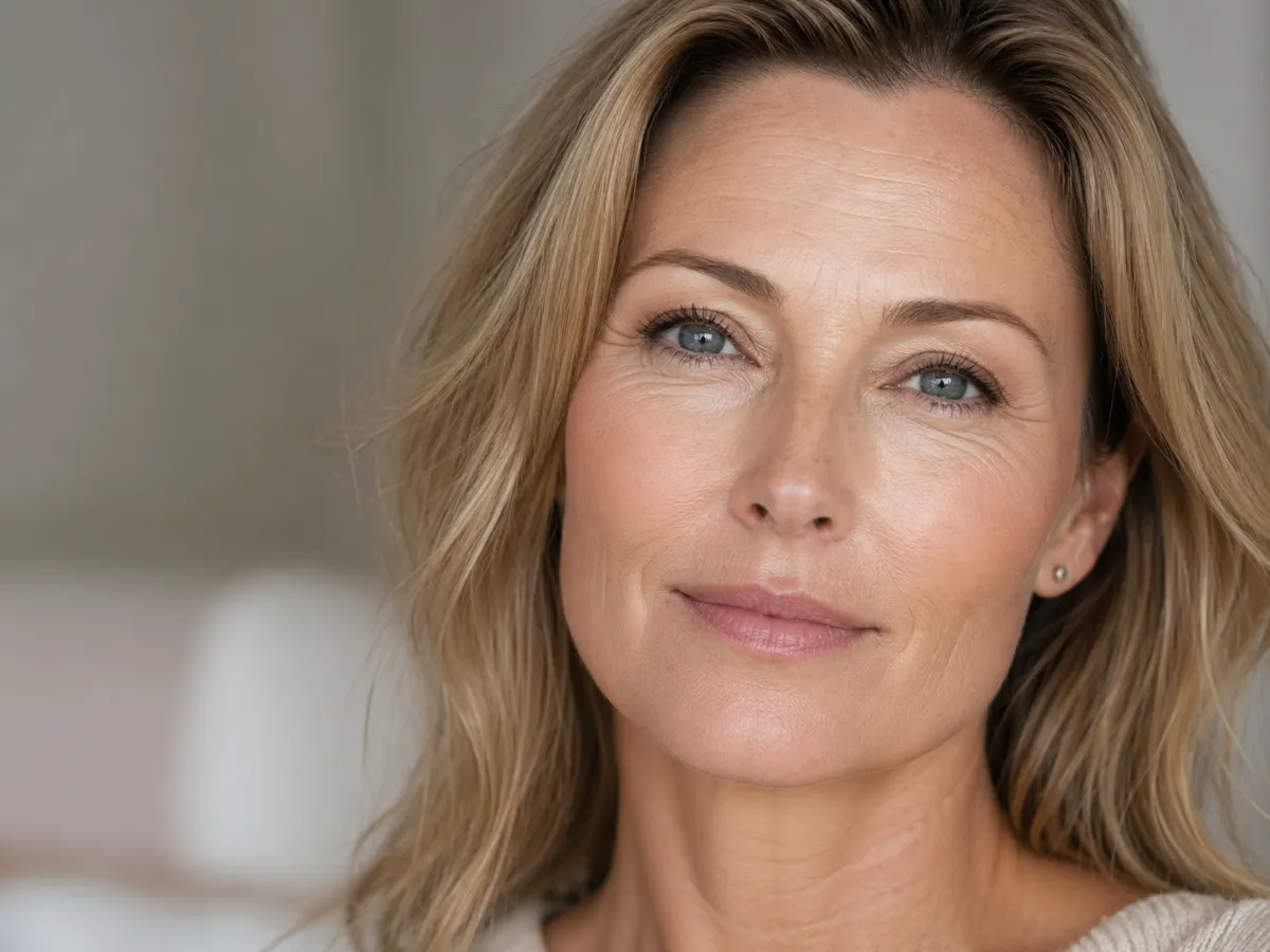 woman with fine lines and wrinkles